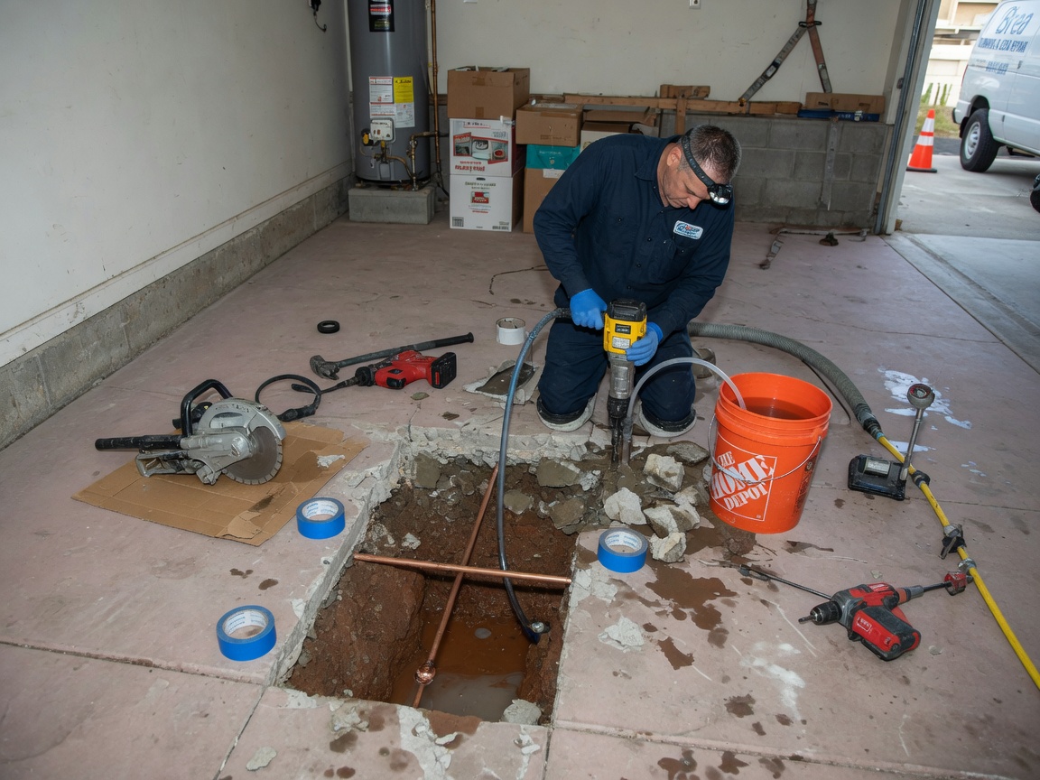 Cold Water Slab Leak Repair in Brea