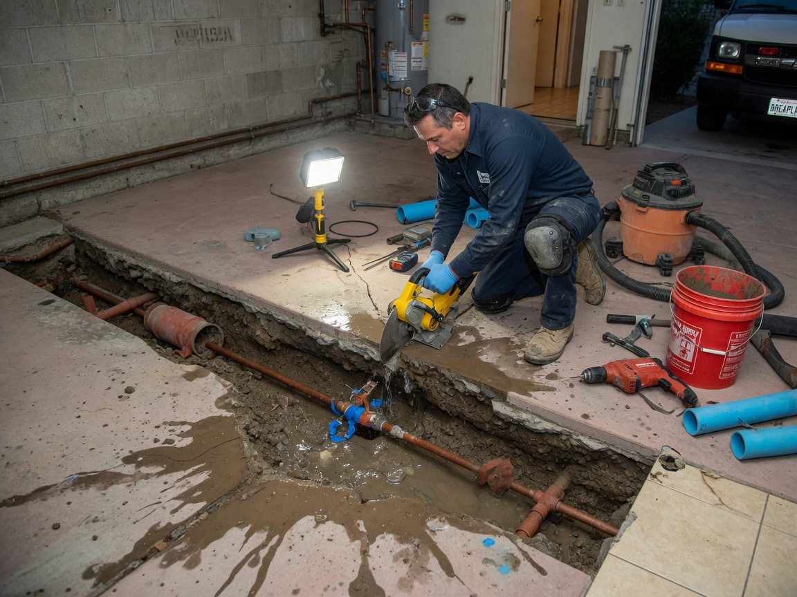 Emergency Slab Leak Repair in Brea