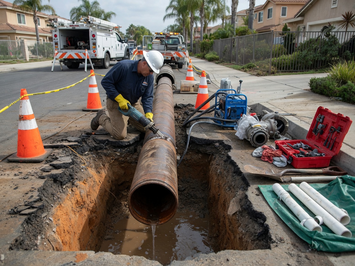 Slab Leak Repair in Downtown Brea