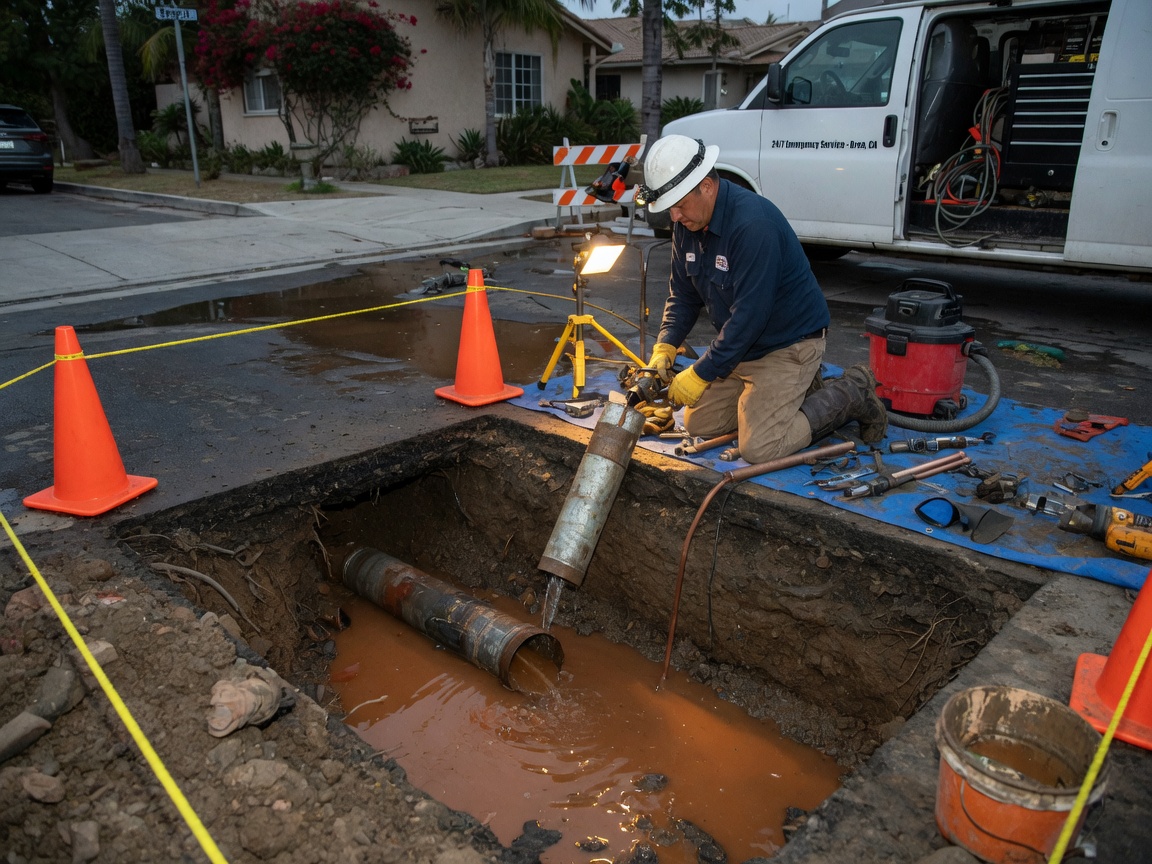 Underground Water Leak Repair in Brea